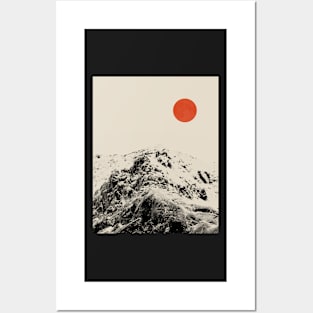 Red moon Minimal landscape 11 Posters and Art